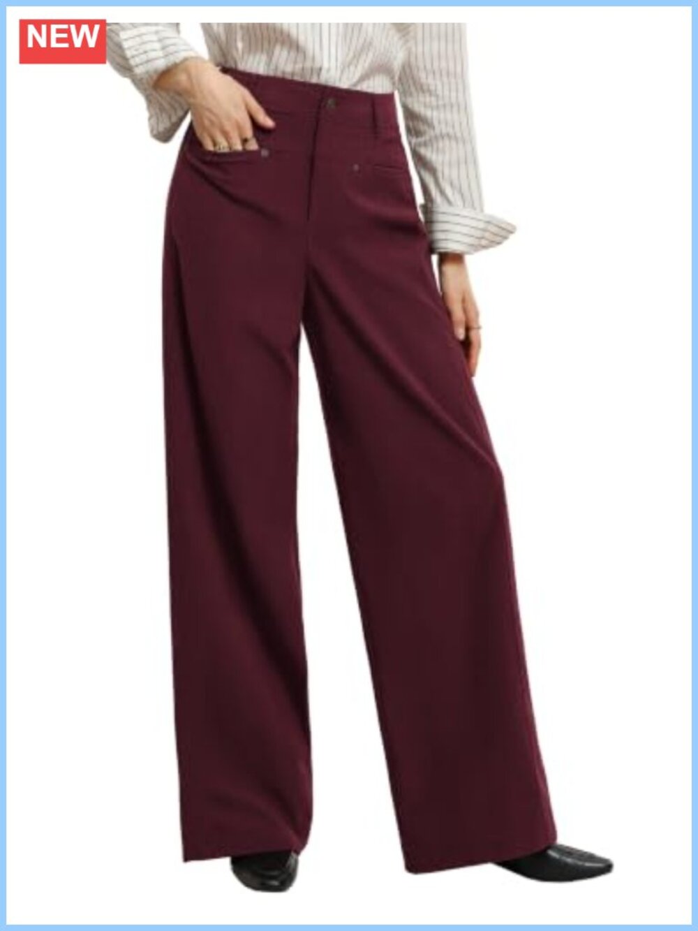 Wide Leg Corduroy Pants High Rise Stretch Casual Fall Winter Trousers